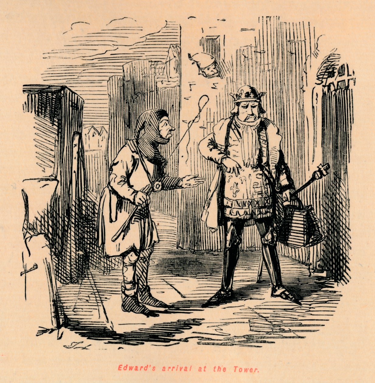 टॉवर पर एडवर्ड्स का आगमन, c1860, c1860 द्वारा जॉन लीचो
