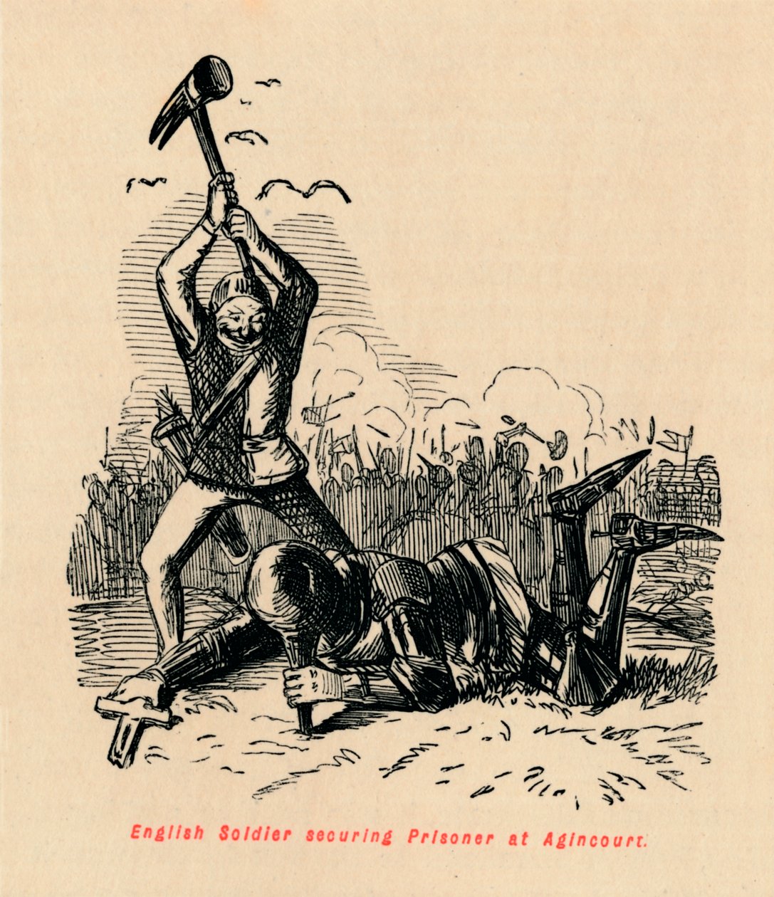 Agincourt में कैदी को सुरक्षित करने वाला अंग्रेजी सैनिक, c1860, c1860 द्वारा जॉन लीचो