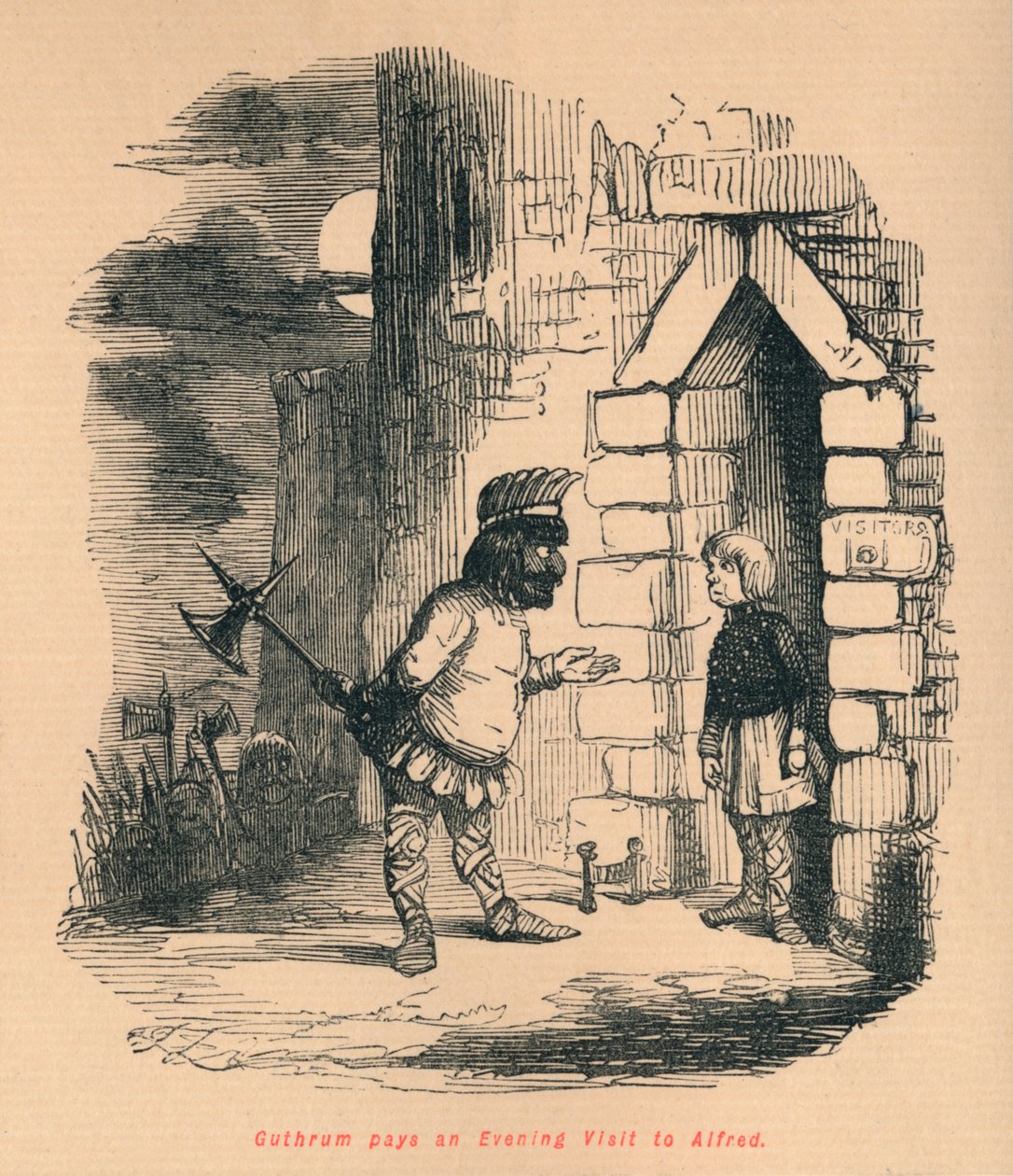 गुथ्रम, अल्फ्रेड के लिए एक शाम का दौरा करता है, c1860, c1860। द्वारा जॉन लीचो