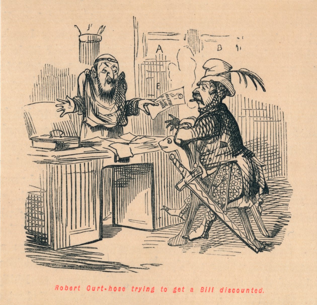 रॉबर्ट कर्थोस ने बिल में छूट पाने की कोशिश की, c1860, c1860 द्वारा जॉन लीचो