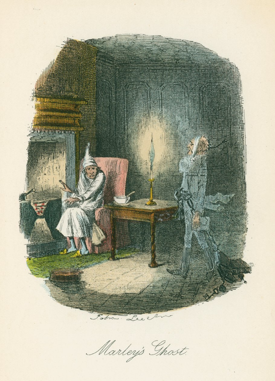 चार्ल्स डिकेंस, 1843 द्वारा ए क्रिसमस कैरोल का दृश्य द्वारा जॉन लीचो
