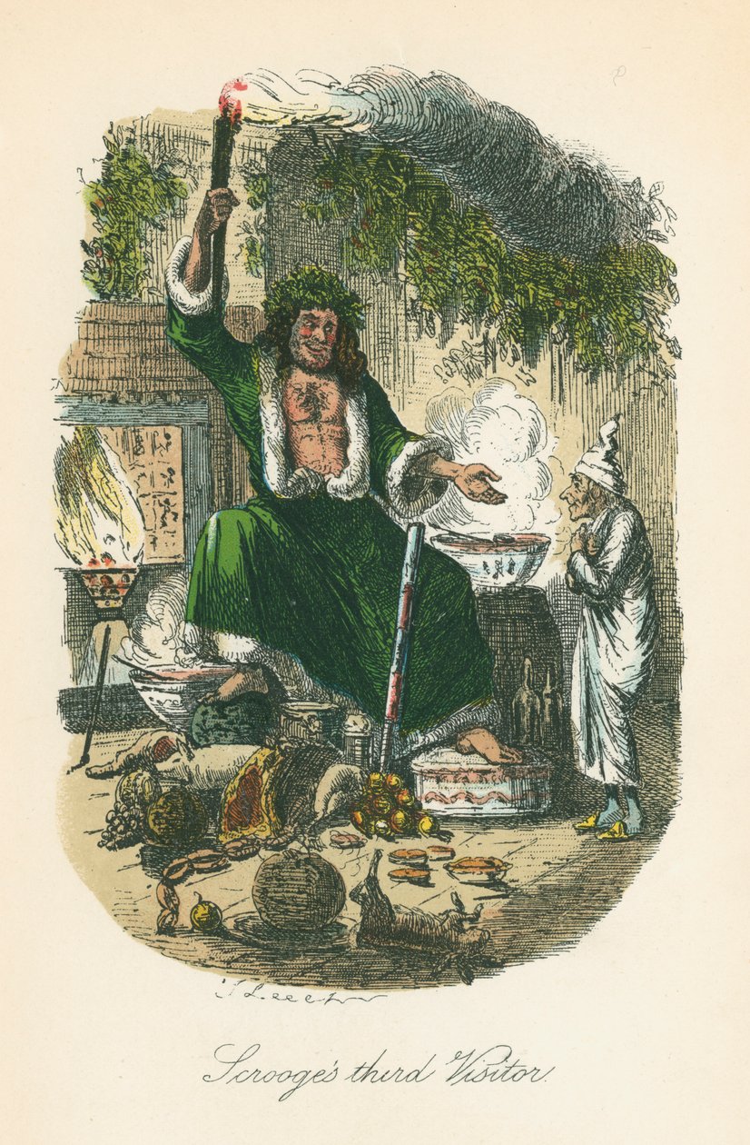 चार्ल्स डिकेंस, 1843 द्वारा ए क्रिसमस कैरोल का दृश्य द्वारा जॉन लीचो