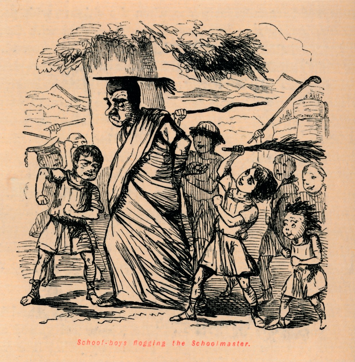 स्कूल-लड़कों ने स्कूली छात्र को जमकर पीटा, 1852 द्वारा जॉन लीचो