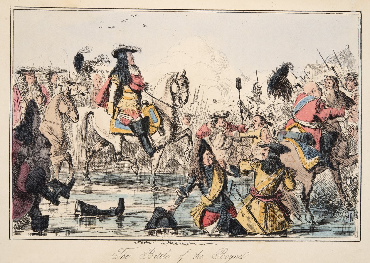 द कॉमिक हिस्ट्री ऑफ़ द बॉय से पब ऑफ़ द बॉयने, पब। 1864 (हाथ के रंग का नक़्क़ाशी) द्वारा जॉन लीचो