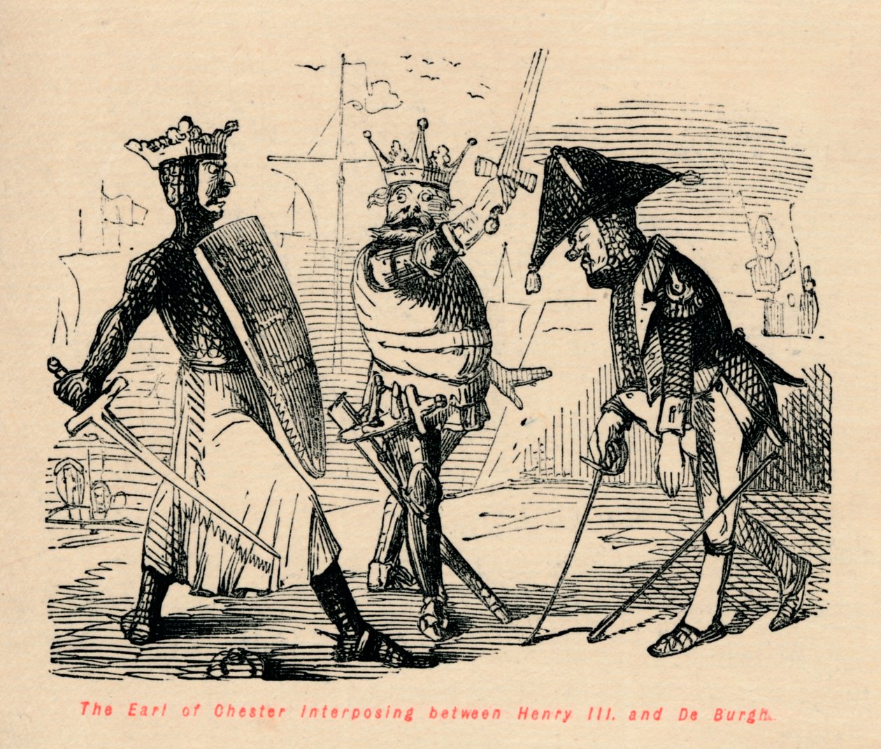 हेनरी III और डी बर्घ के बीच इंटरसेप्टर ऑफ़ द चेस्टर, c1860, c1860 द्वारा जॉन लीचो