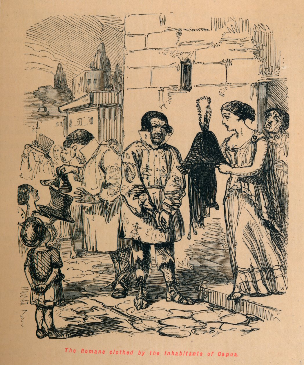 कैपुआ के निवासियों द्वारा 1852 में रोमन कपड़े पहने द्वारा जॉन लीचो