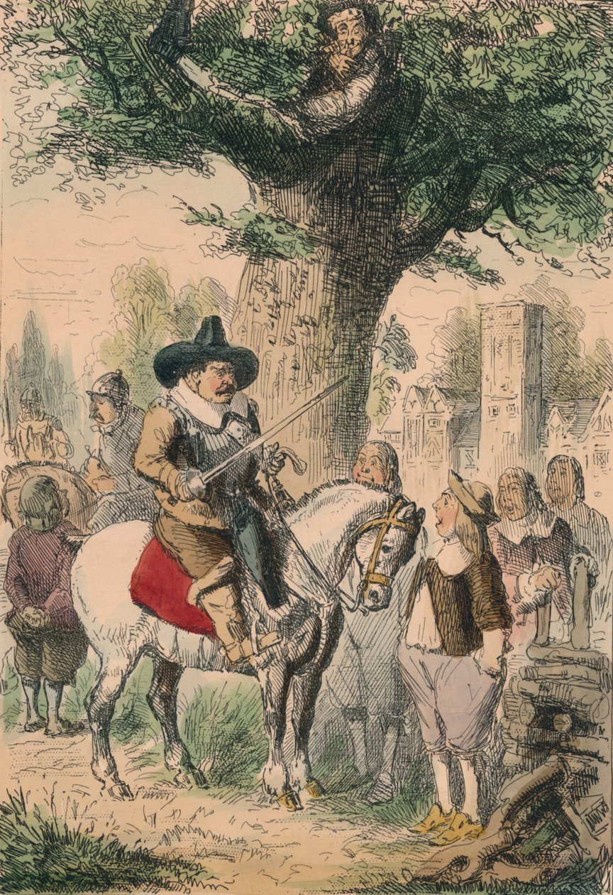 रॉयल ओक, पेंडेल परिवार को कोई पता नहीं है कि चार्ल्स कहां है, 1850 द्वारा जॉन लीचो