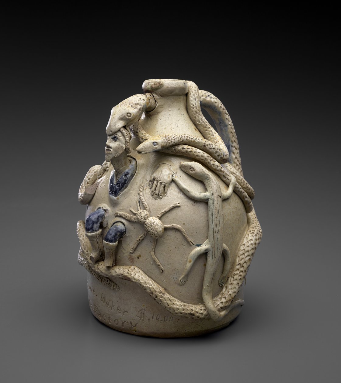 तापमान जग, c.1870-72 (कोबाल्ट और पर्ची सजावट के साथ नमक-घुटा हुआ स्टोनवेयर) द्वारा जॉन लुईस स्टोन