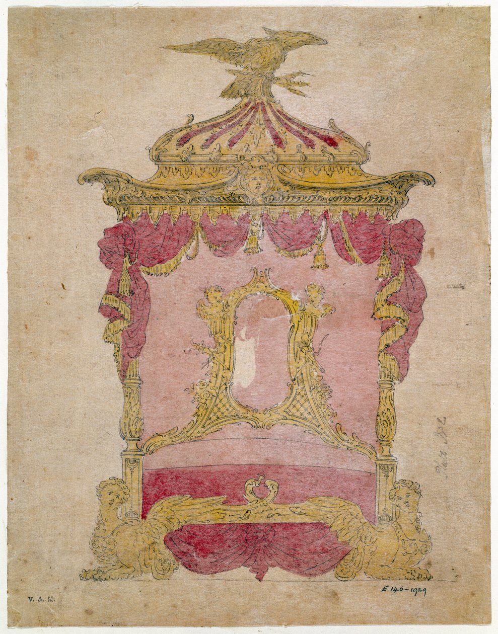 बिस्तर के लिए डिज़ाइन, c.1755-60 द्वारा जॉन लिननेल