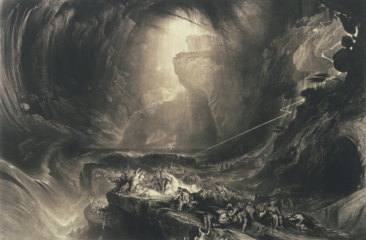 द डेल्यूज, 1828 (नक़्क़ाशी के साथ मेज़ोटिन्ट) द्वारा जॉन मार्टिन