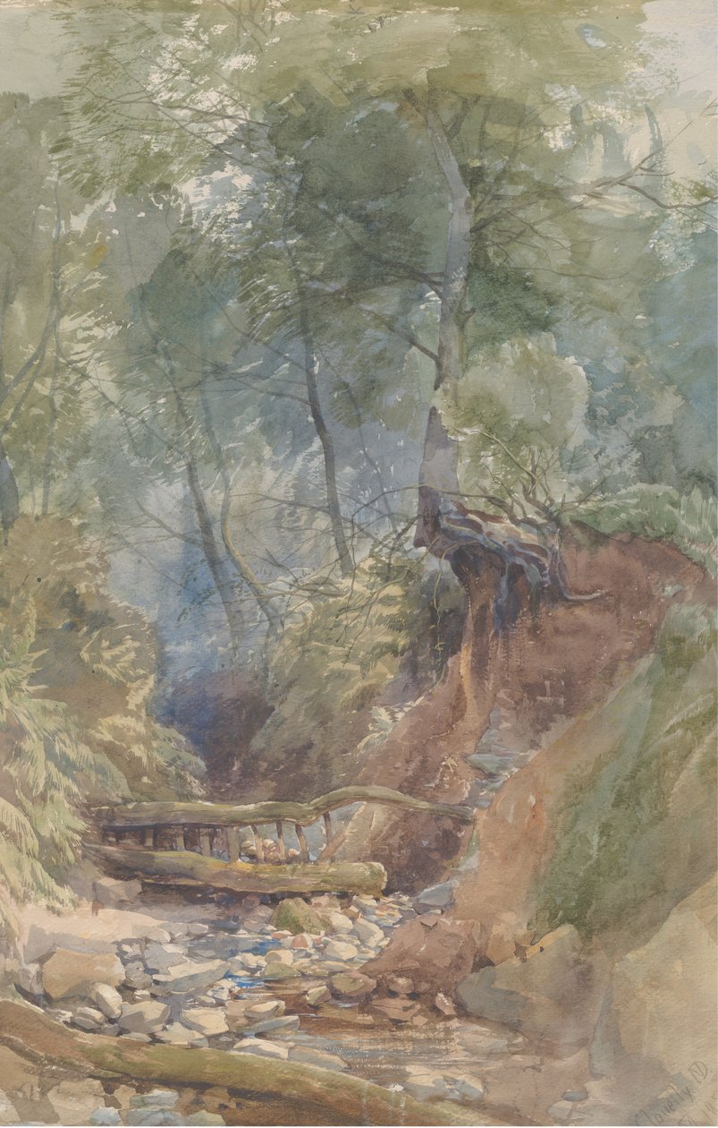 क्लोवेली के पास एक धारा, नॉर्थ डेवोन, 1850। द्वारा जॉन मिडलटन