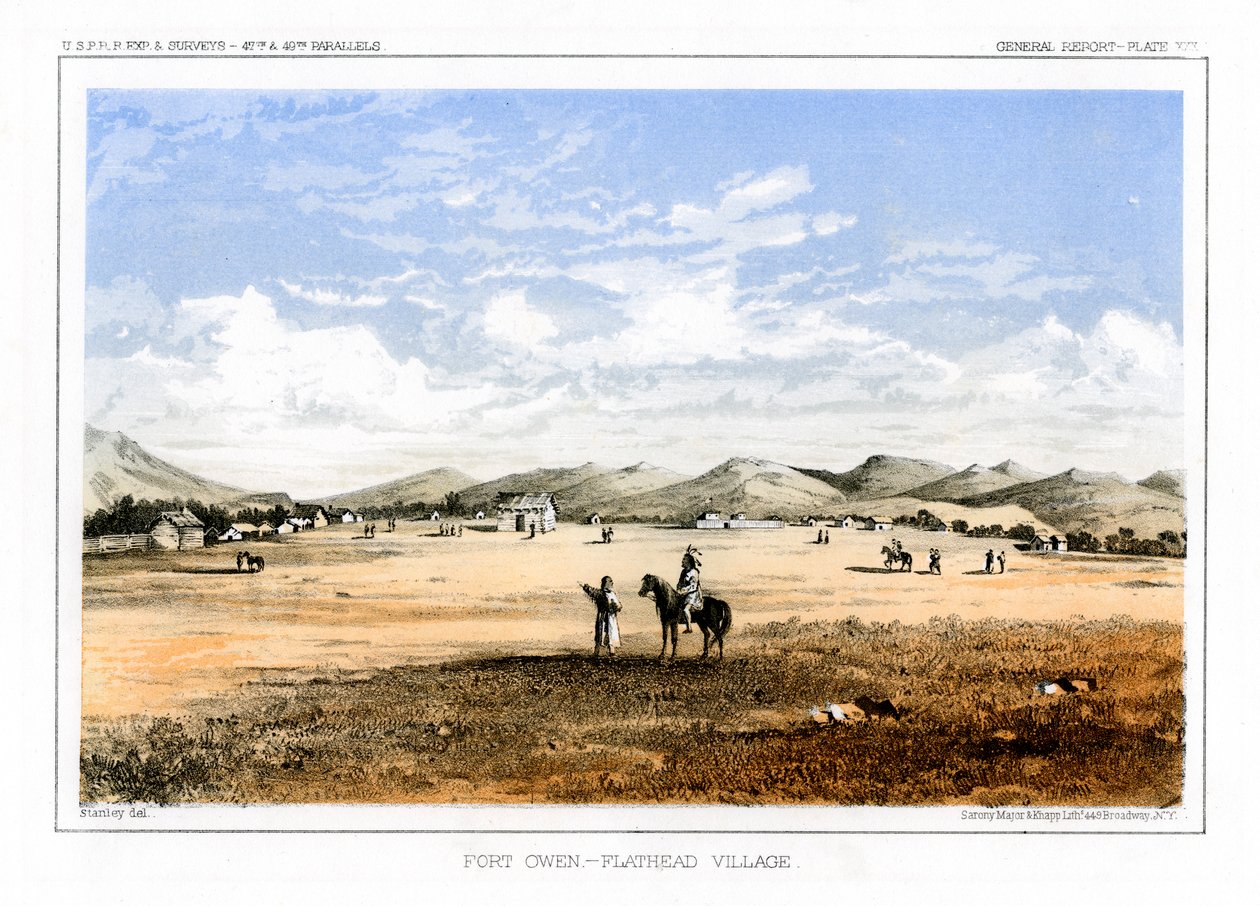 फोर्ट ओवेन, फ्लैथेड विलेज, यूएसए, 1856 द्वारा जॉन मिक्स स्टेनली