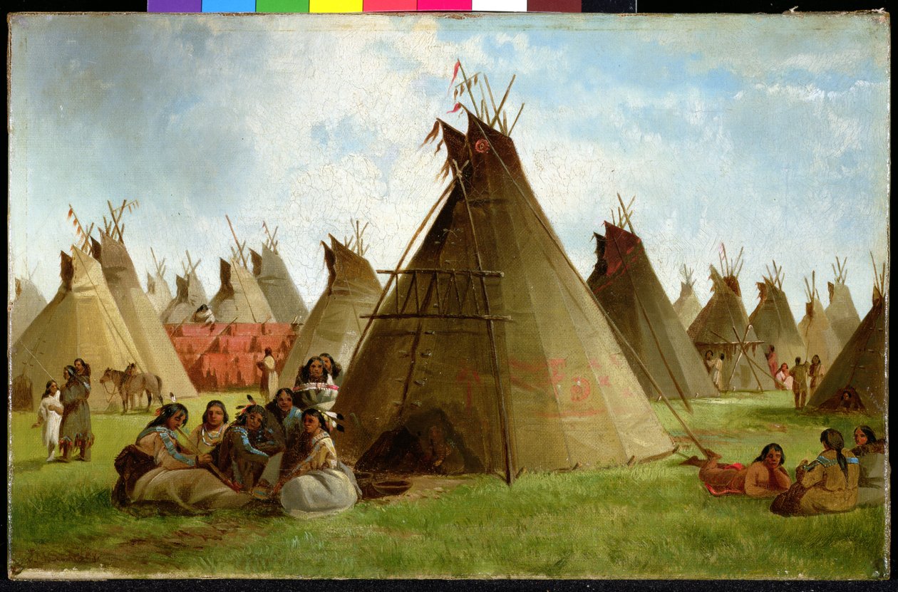 प्रेयरी इंडियन एग्ज़िबिटमेंट, c.1870 (कैनवास पर तेल) द्वारा जॉन मिक्स स्टेनली
