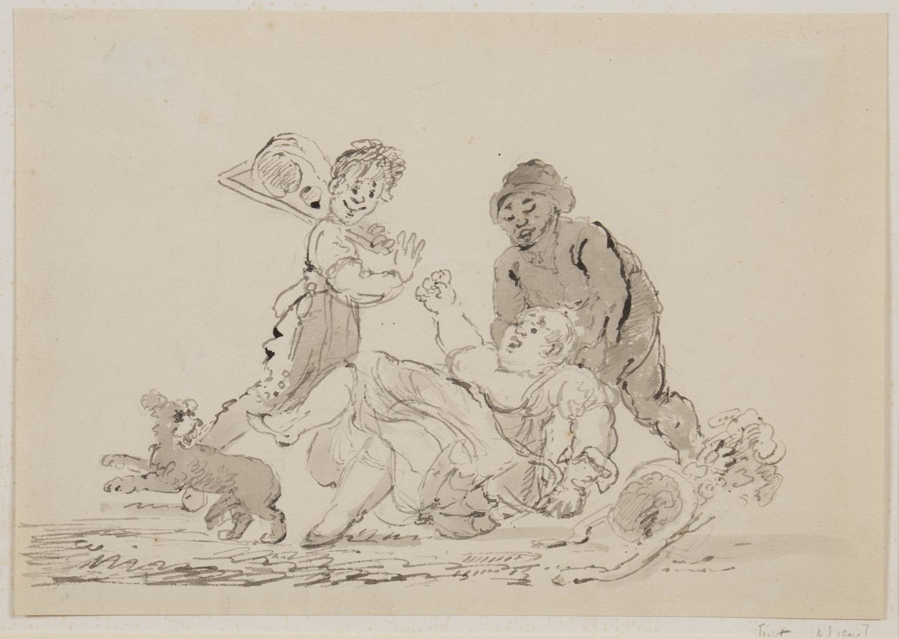 एक सड़क दुर्घटना, 1804 (कागज पर कलम, ब्रश और स्याही) द्वारा जॉन निक्सन