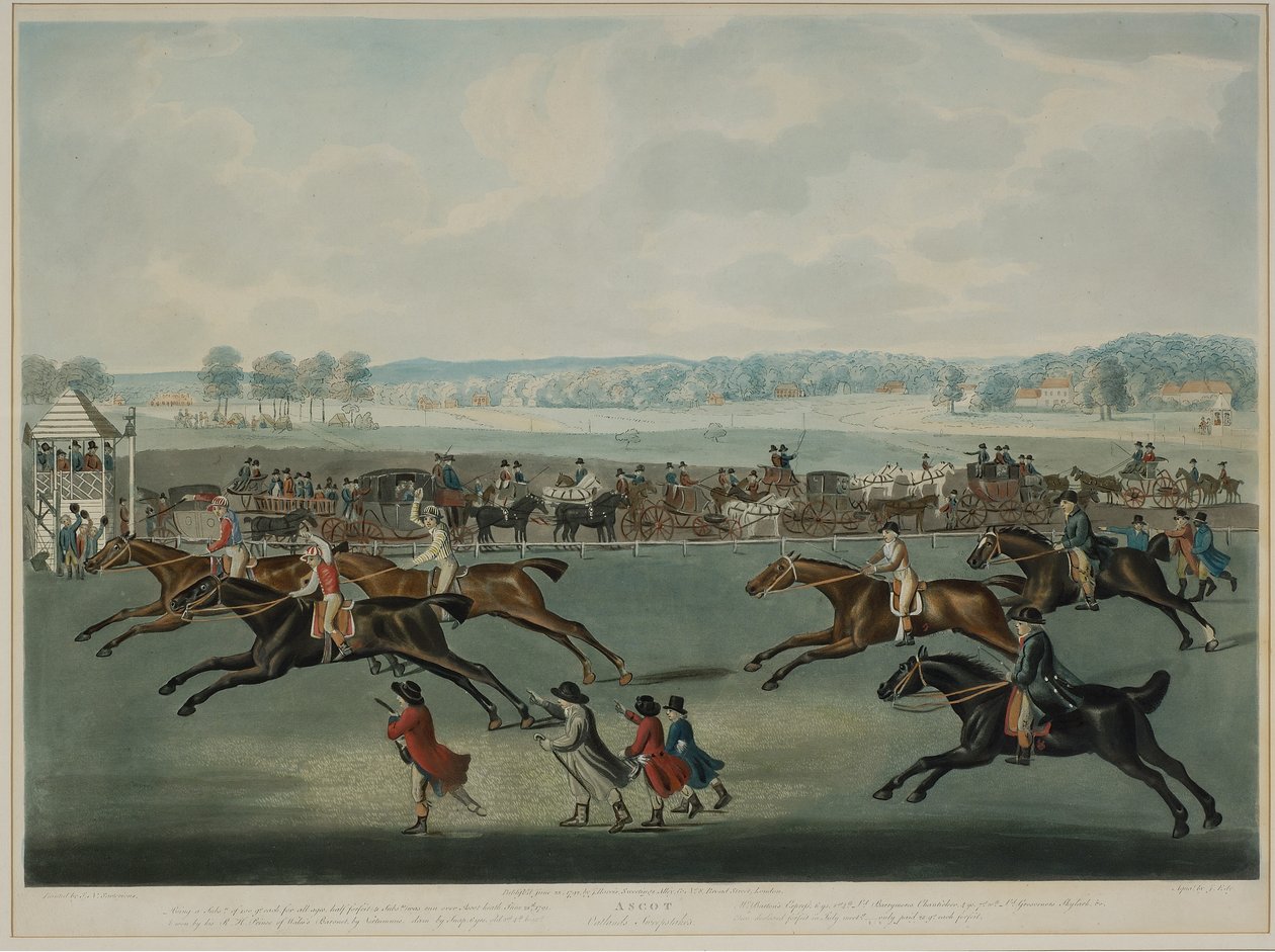 एस्कॉट - ओटलैंड्स स्वीपस्टेक्स, जेडब्ल्यू एडी (fl. 1780-1820) द्वारा उकेरा गया, 1792 में प्रकाशित (एक्वाटिंट) द्वारा जॉन नॉट (बाद में) सार्टोरियस