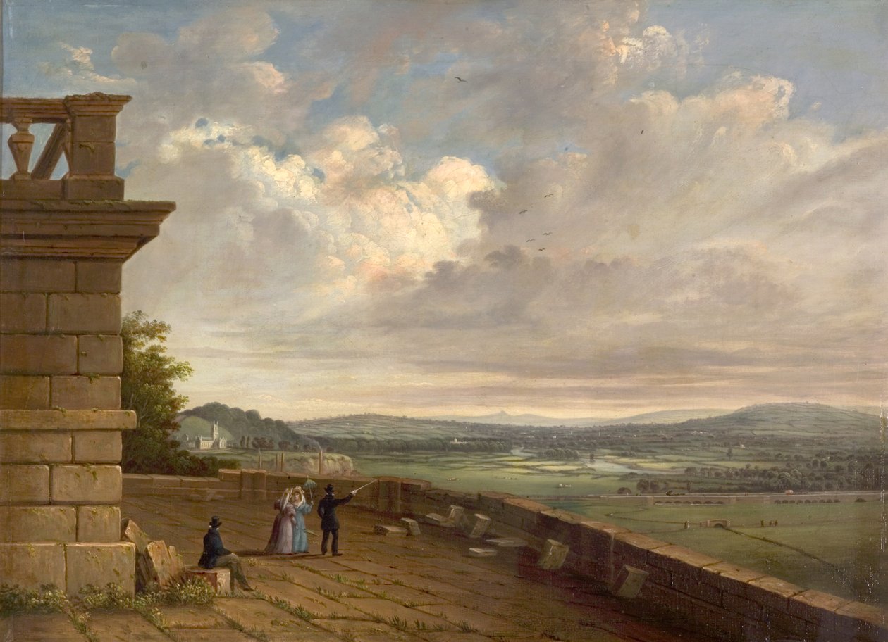 नॉटिंघम कैसल टेरेस लुकिंग ईस्ट से देखें, c.1845 द्वारा जॉन रॉसन वॉकर