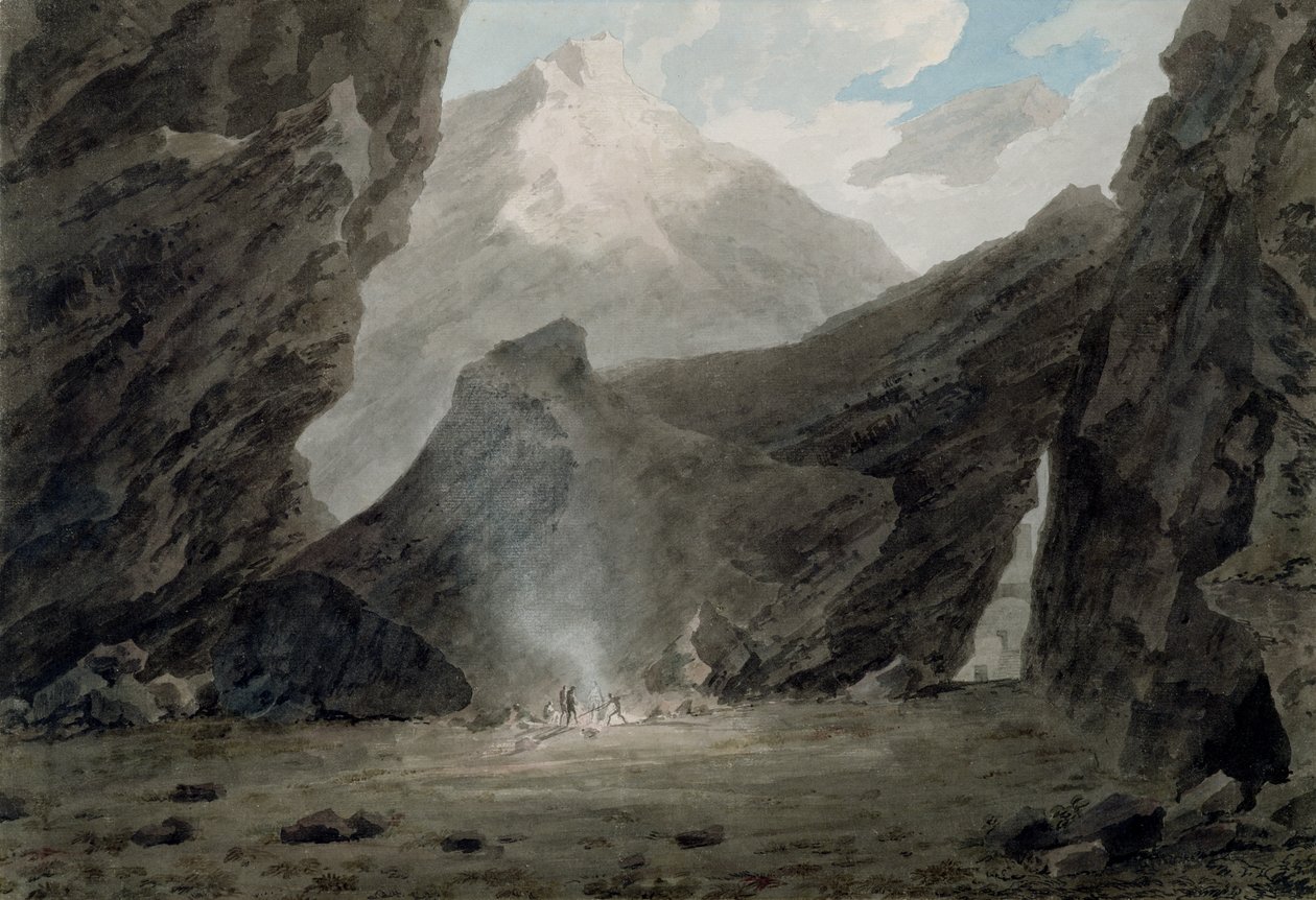 जेल्स में चियावेना के पास, c.1779 (वाटर कलर, काली स्याही और ग्रेफाइट ओवर वॉश) द्वारा जॉन रॉबर्ट कोज़ेंस