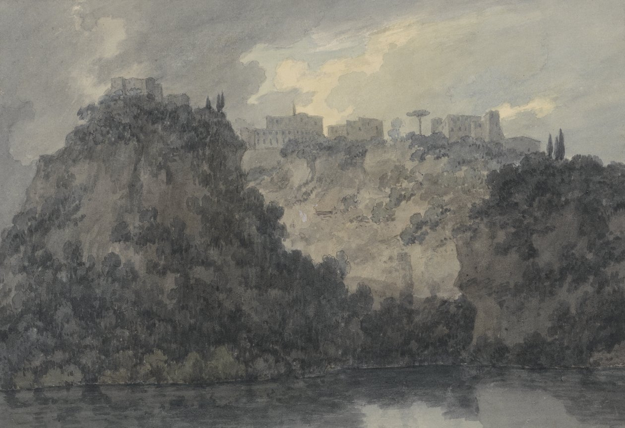 नेमी झील पर, c.1780-83 (कागज पर ग्रेफाइट और डब्ल्यू - सी) द्वारा जॉन रॉबर्ट कोज़ेंस
