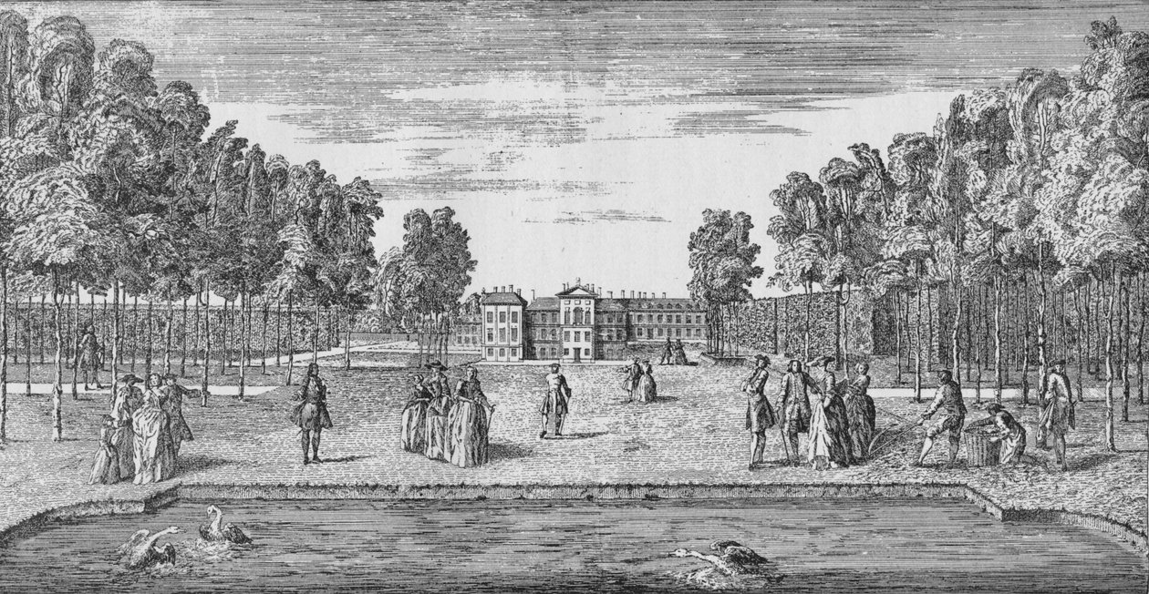 जॉर्जियाई टाइम्स में केंसिंग्टन पैलेस, c1750 1911 द्वारा जॉन रोक्के