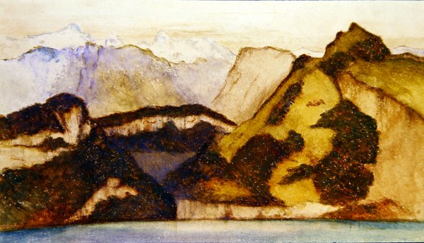 झील का दृश्य, c.1880 (कागज पर पानी के रंग का) (जोड़ी से 359450 तक) द्वारा जॉन रोडडैम स्पेंसर स्टैनहोप