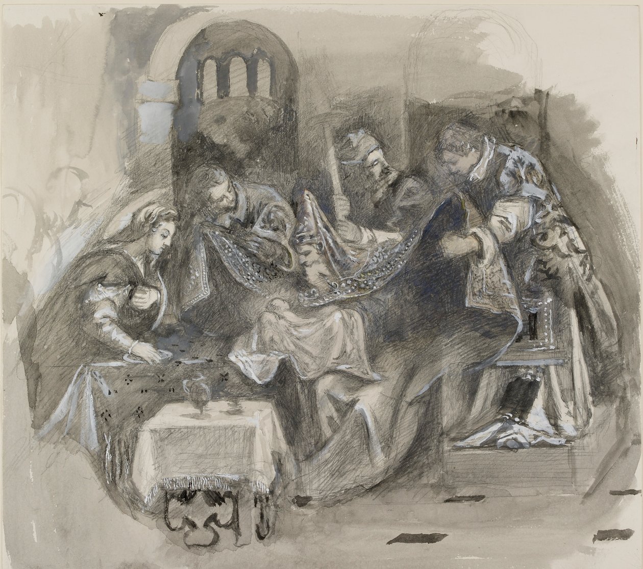 स्कुओला ग्रांडे डी सैन रोक्को में टिंटोरेटो की खतना का चित्रण, अगस्त 1869 द्वारा जॉन रस्किन
