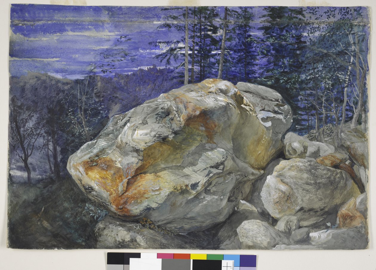 आल्प्स का विखंडन, c.1854-56 (wc & gouache on pencil on paper) द्वारा जॉन रस्किन
