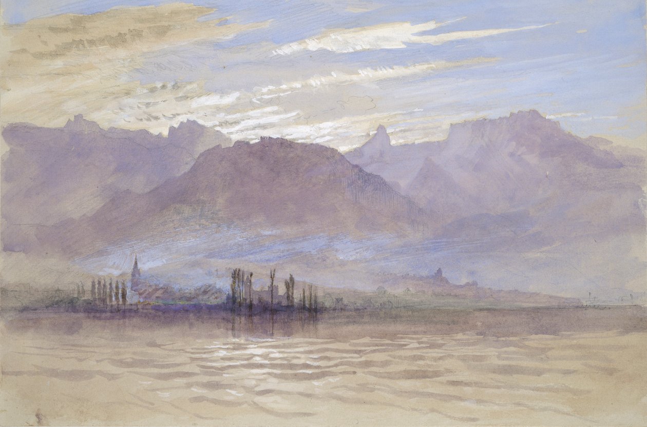 वसंत में सुबह, उत्तर-पूर्वी हवा के साथ, वेवे में, मई - जून 1849 या 1 मई 1869 द्वारा जॉन रस्किन