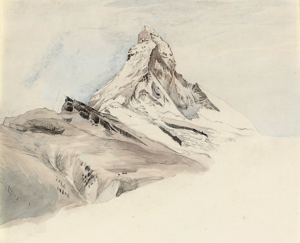 द मैटरहॉर्न, स्विट्जरलैंड, पूर्वोत्तर से, 1849 द्वारा जॉन रस्किन