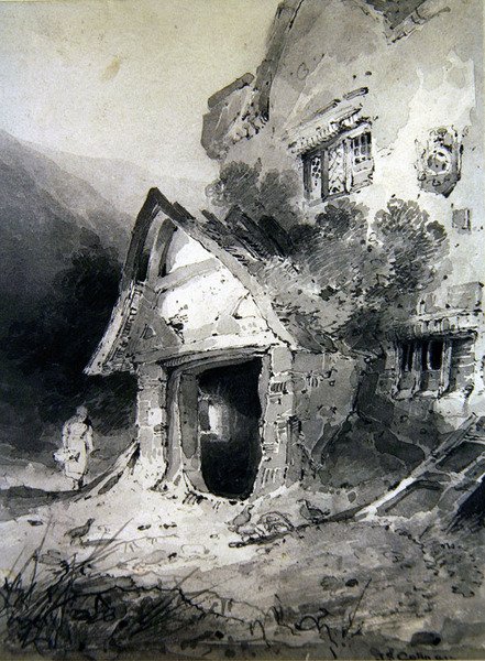 एक बर्बाद पोर्च (कागज पर पानी के रंग का) द्वारा जॉन बेच Cotman