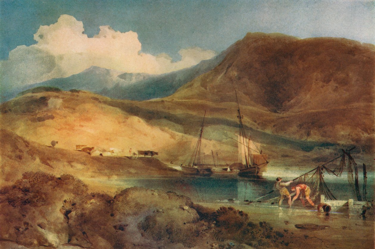 कैडर इदरिस, बरमाउथ सैंड्स से, c19 वीं शताब्दी द्वारा जॉन बेच Cotman