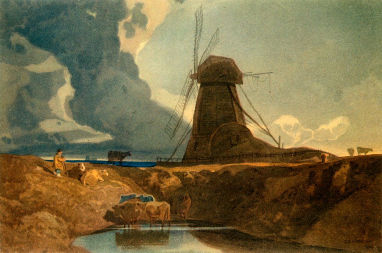 ड्रेनिंग मिल, लिंकनशायर, 1810, 1947। द्वारा जॉन बेच Cotman