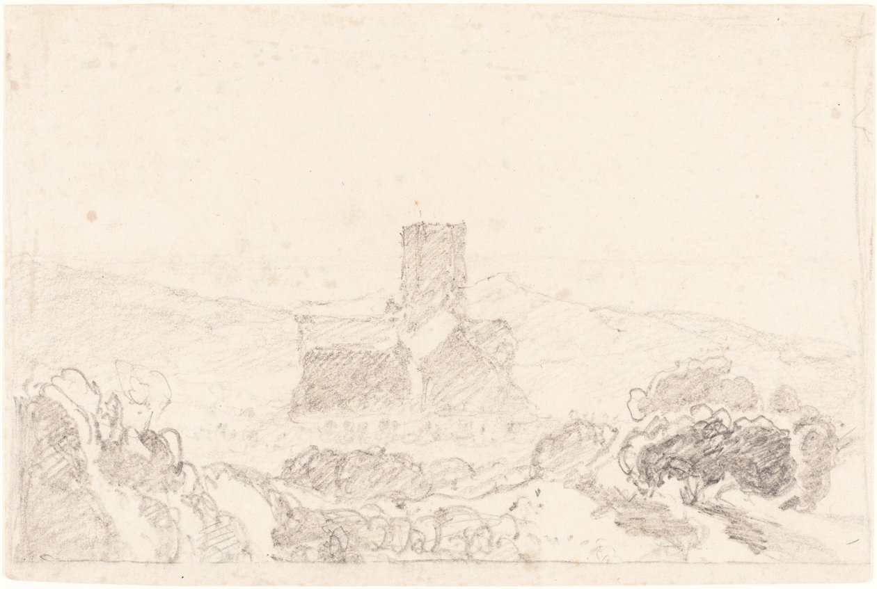 चर्च के साथ लैंडस्केप द्वारा जॉन बेच Cotman