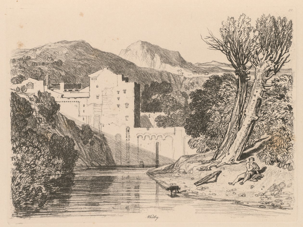 अध्ययन मुक्त प्लेट 22, Whitby, 1838 कर रहे हैं। द्वारा जॉन बेच Cotman