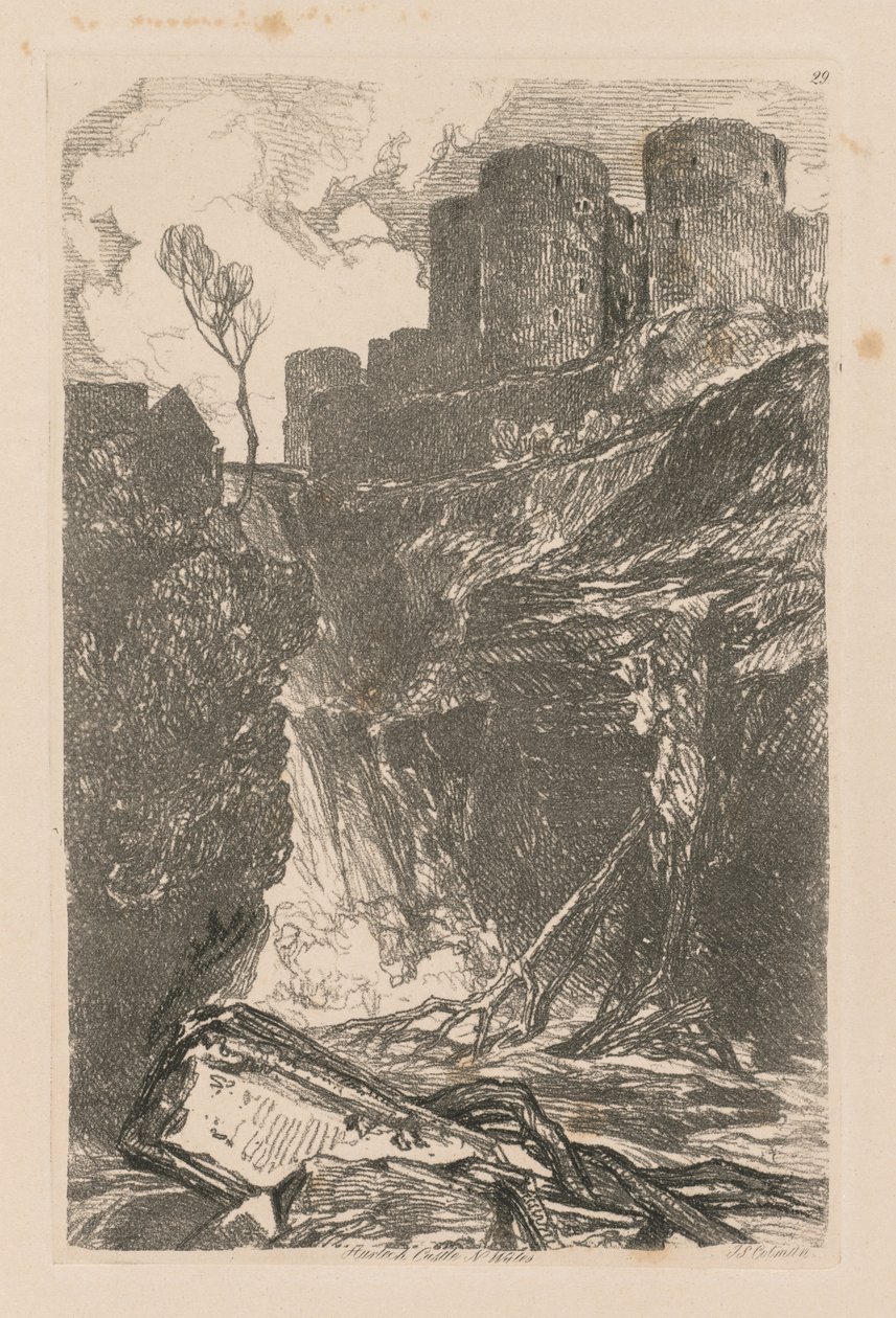 अध्ययन मुक्त प्लेट 29, Harlech कैसल, एन वेल्स, 1838 कर रहे हैं। द्वारा जॉन बेच Cotman