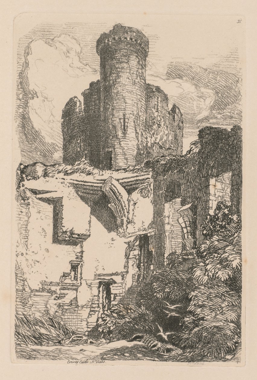अध्ययन मुक्त प्लेट 31, Conway कैसल, एन वेल्स, 1838 कर रहे हैं। द्वारा जॉन बेच Cotman