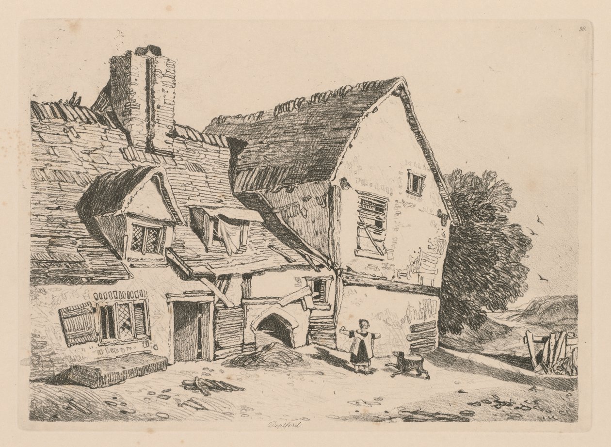 लिबर स्टडियोरम: प्लेट 38, डिप्टफोर्ड में देखें, 1838। द्वारा जॉन बेच Cotman
