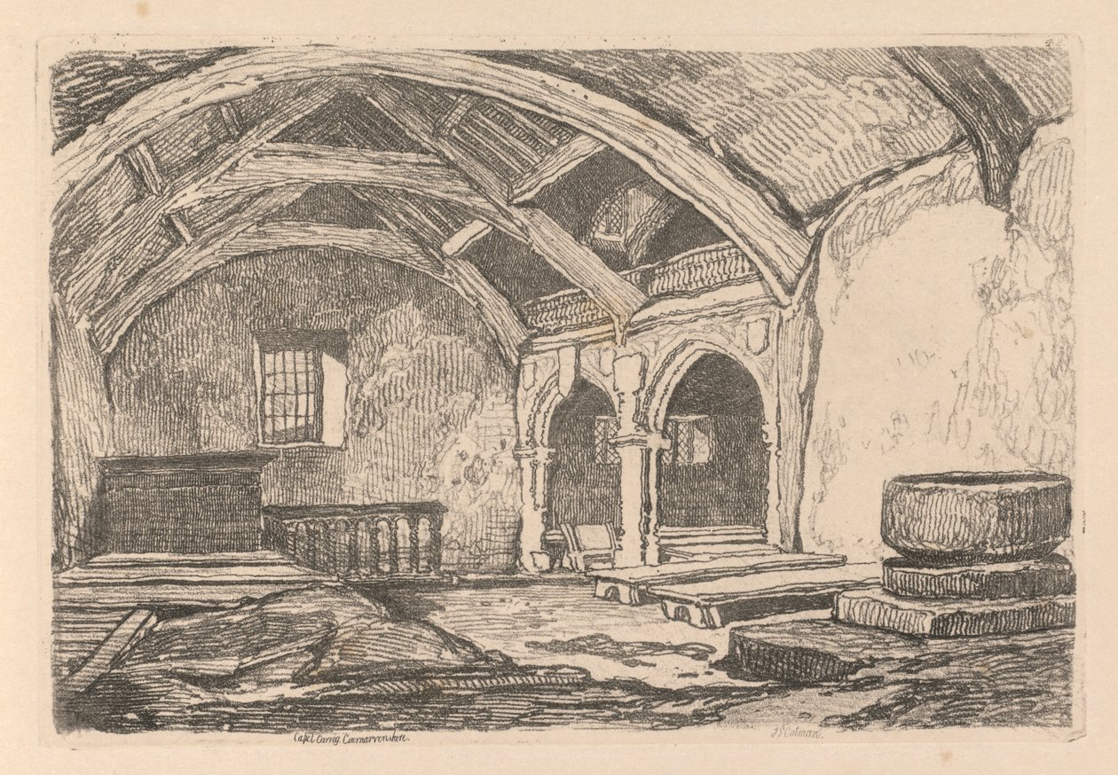 अध्ययन मुक्त प्लेट 42, केपेल Carrig, vonshire, 1838 कर रहे हैं। द्वारा जॉन बेच Cotman