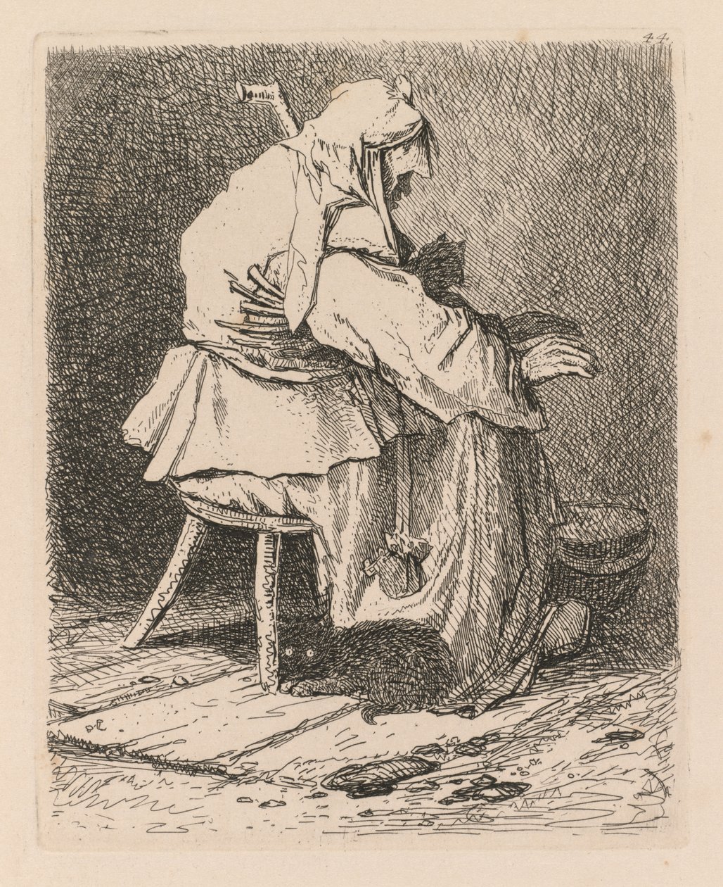 लिबर स्टडियोरम: प्लेट 44, रेम्ब्रांट के बाद स्केच, 1838। द्वारा जॉन बेच Cotman