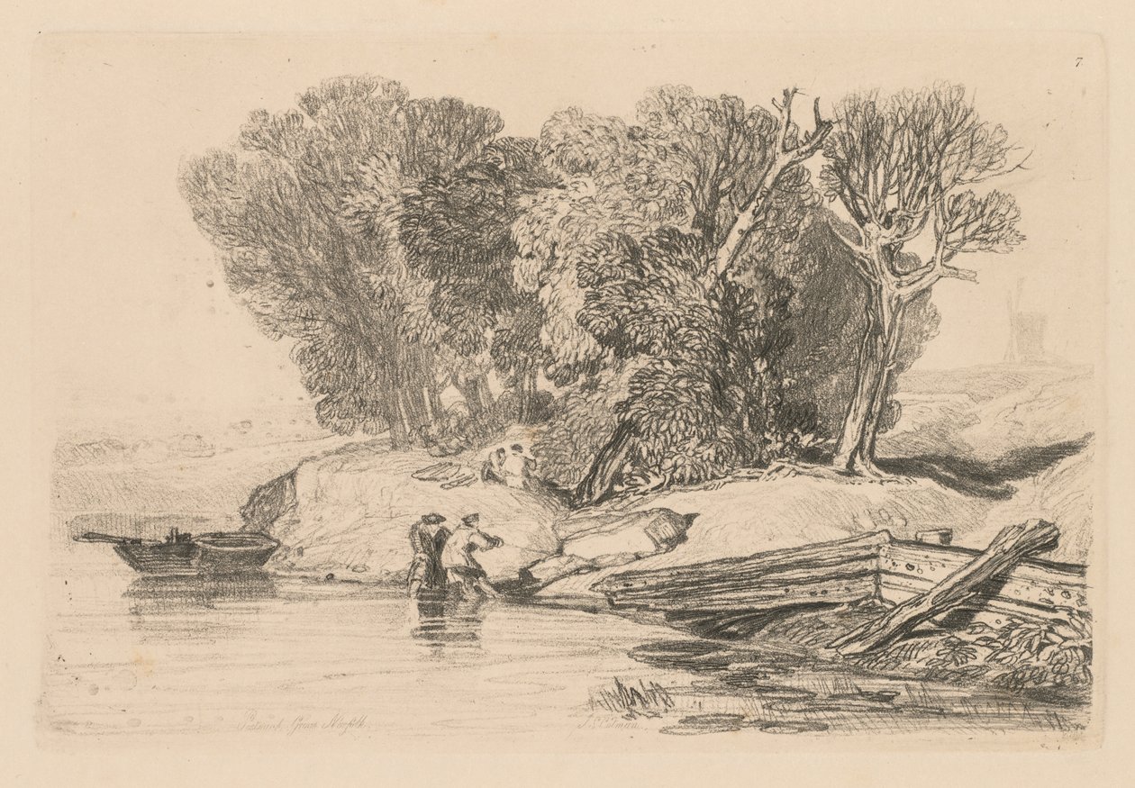 अध्ययन मुक्त प्लेट 7, Postwick ग्रोव, Norfolk, 1838 कर रहे हैं। द्वारा जॉन बेच Cotman