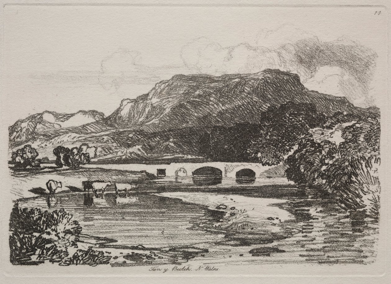 अध्ययन मुक्त टैन y Beolch, उत्तर वेल्स, 1838 कर रहे हैं। द्वारा जॉन बेच Cotman