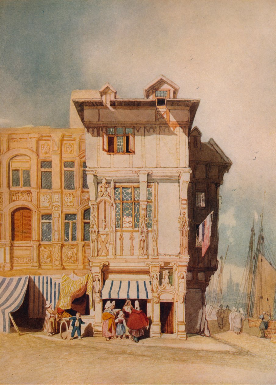 पुराने मकान, आंकड़े के साथ, c1836 द्वारा जॉन बेच Cotman