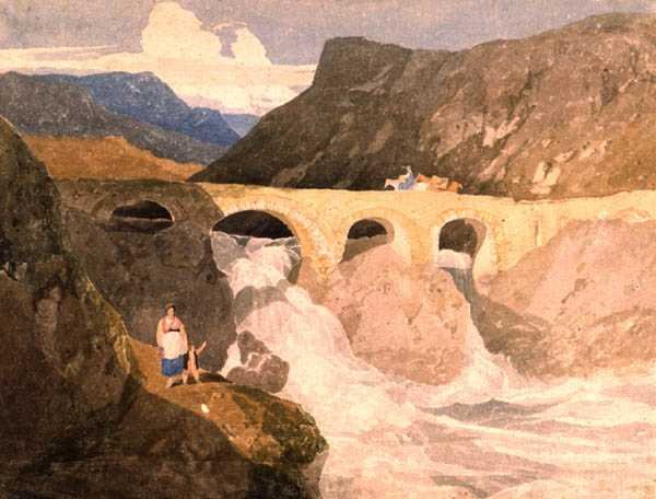 केपेल रोड, नॉर्थ वेल्स की सड़क (कागज पर wc) द्वारा जॉन बेच Cotman