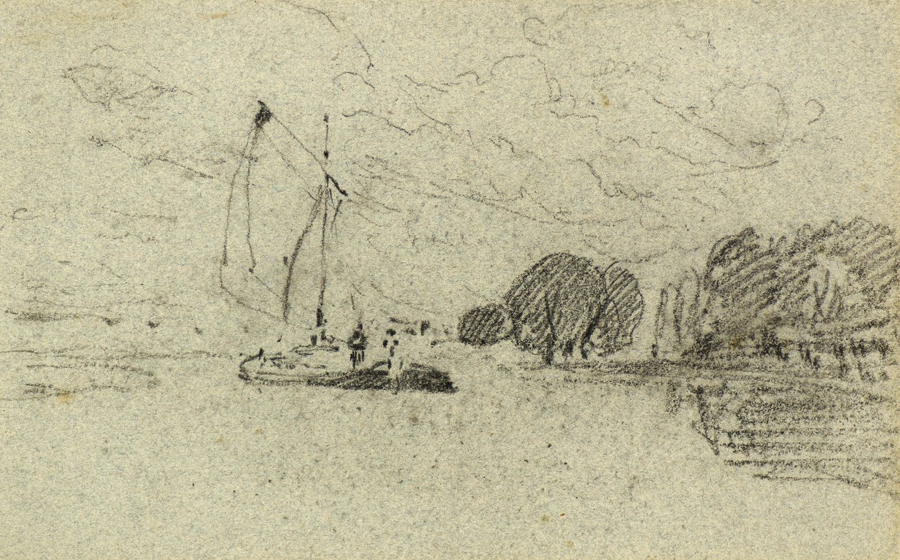 सेलिंग बजरा (चारकोल) द्वारा जॉन बेच Cotman