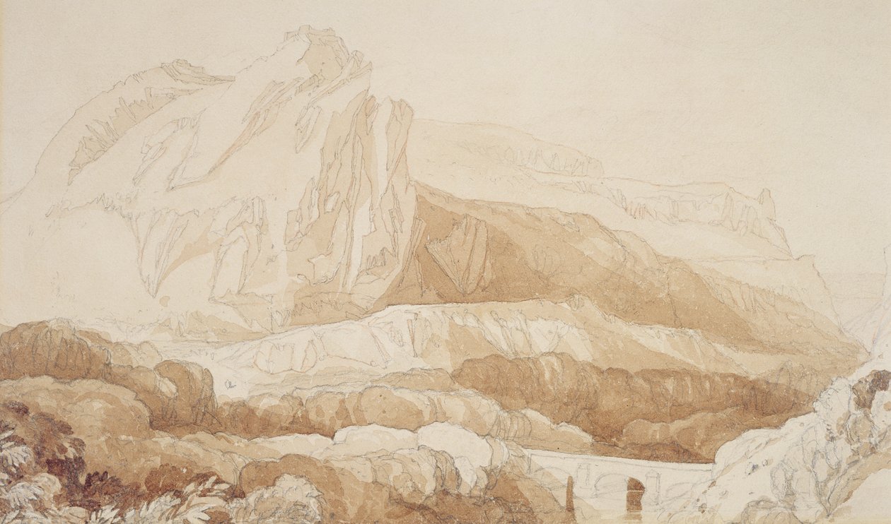 रूले का पर्वत, चेरबर्ग (कागज पर कलम और धुलाई) द्वारा जॉन बेच Cotman