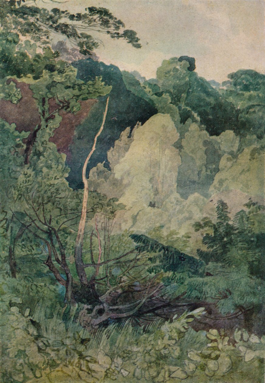ग्रेटा नदी के पास पेड़, c19 वीं शताब्दी द्वारा जॉन बेच Cotman
