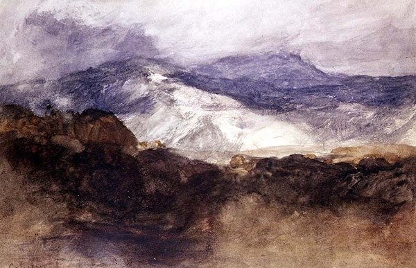 वेल्श पर्वत (कागज पर जल रंग) द्वारा जॉन बेच Cotman