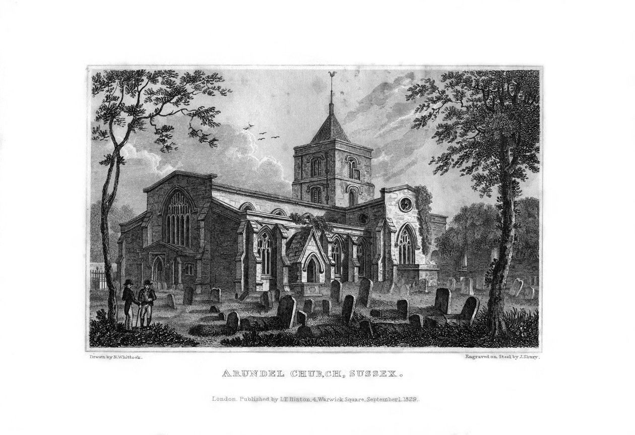 अरुंडेल चर्च, वेस्ट ससेक्स, 1829। द्वारा जॉन शूर