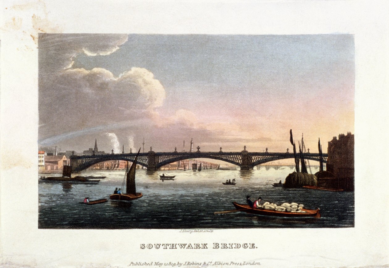 साउथवार्क ब्रिज, लंदन, 1819 द्वारा जॉन शूर