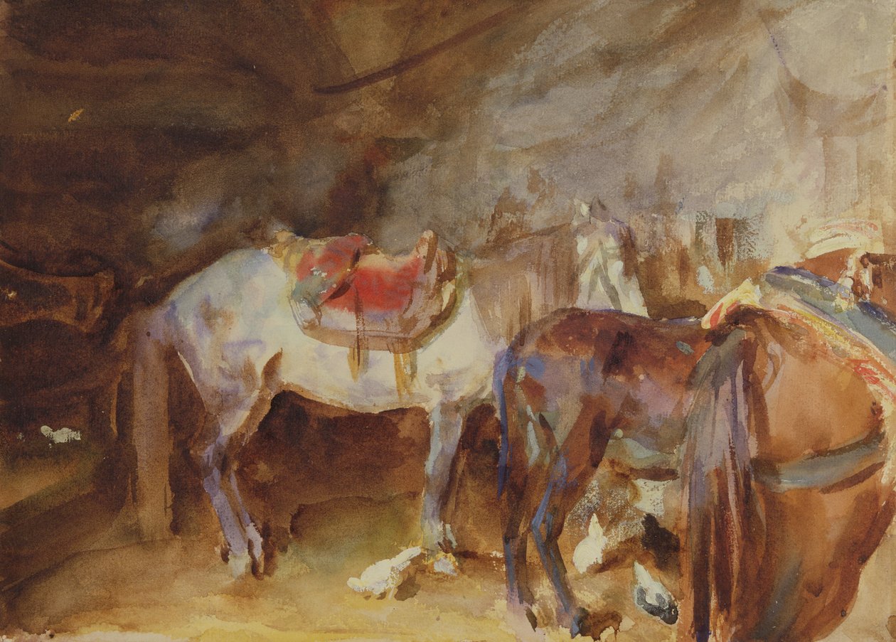 अरब अस्तबल, c.1905-06 (कागज पर wc) द्वारा जॉन सिंगर सार्जेंट