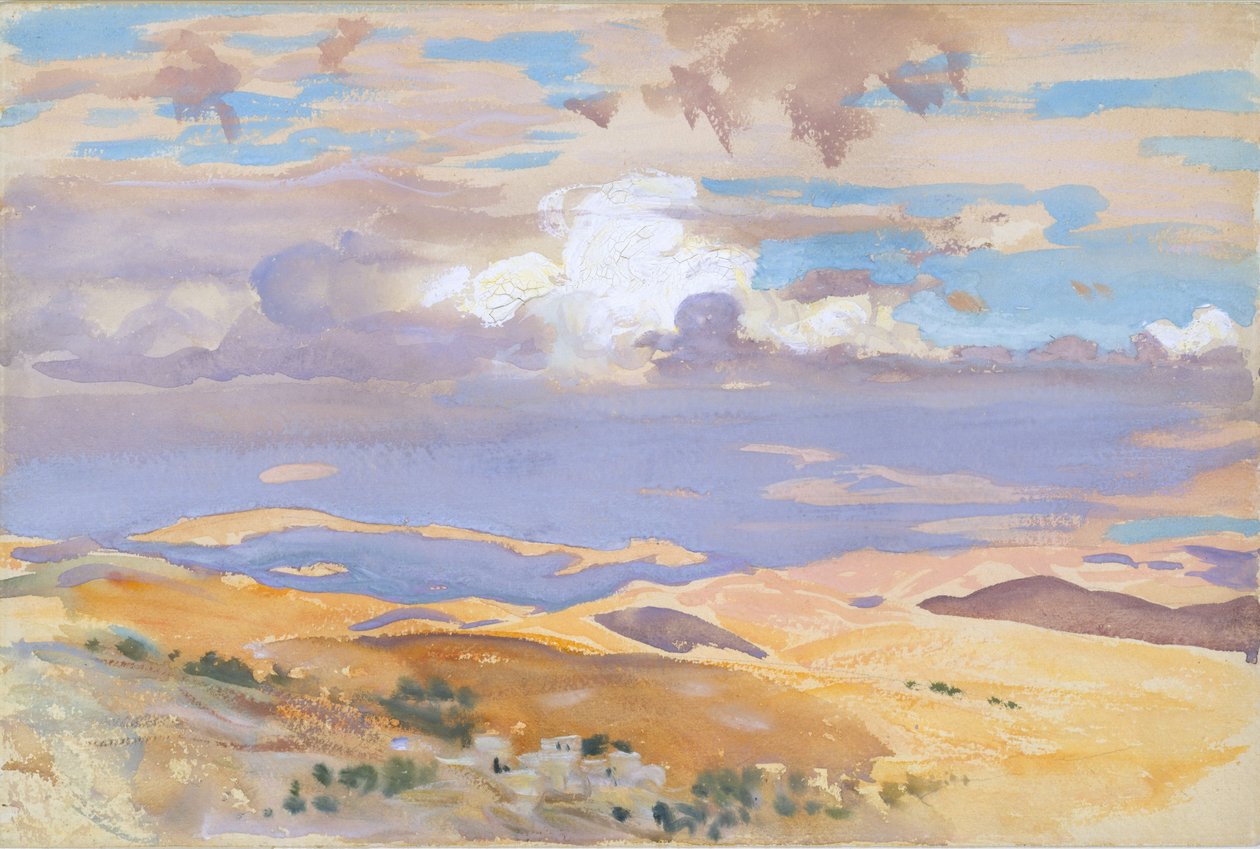 जेरूसलम से, 1905-06 (wc, gouache, और ऑफ-व्हाइट वॉव पेपर पर ग्रेफाइट) द्वारा जॉन सिंगर सार्जेंट